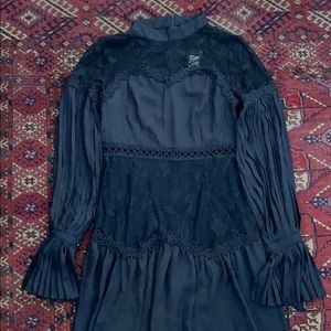 Nasty Gal Black Lace Long Sleeve Maxi Dress